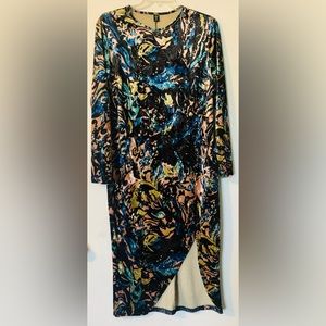Very colorful long sleeve Dress 2XL